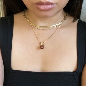 faux pearl necklace & earrings